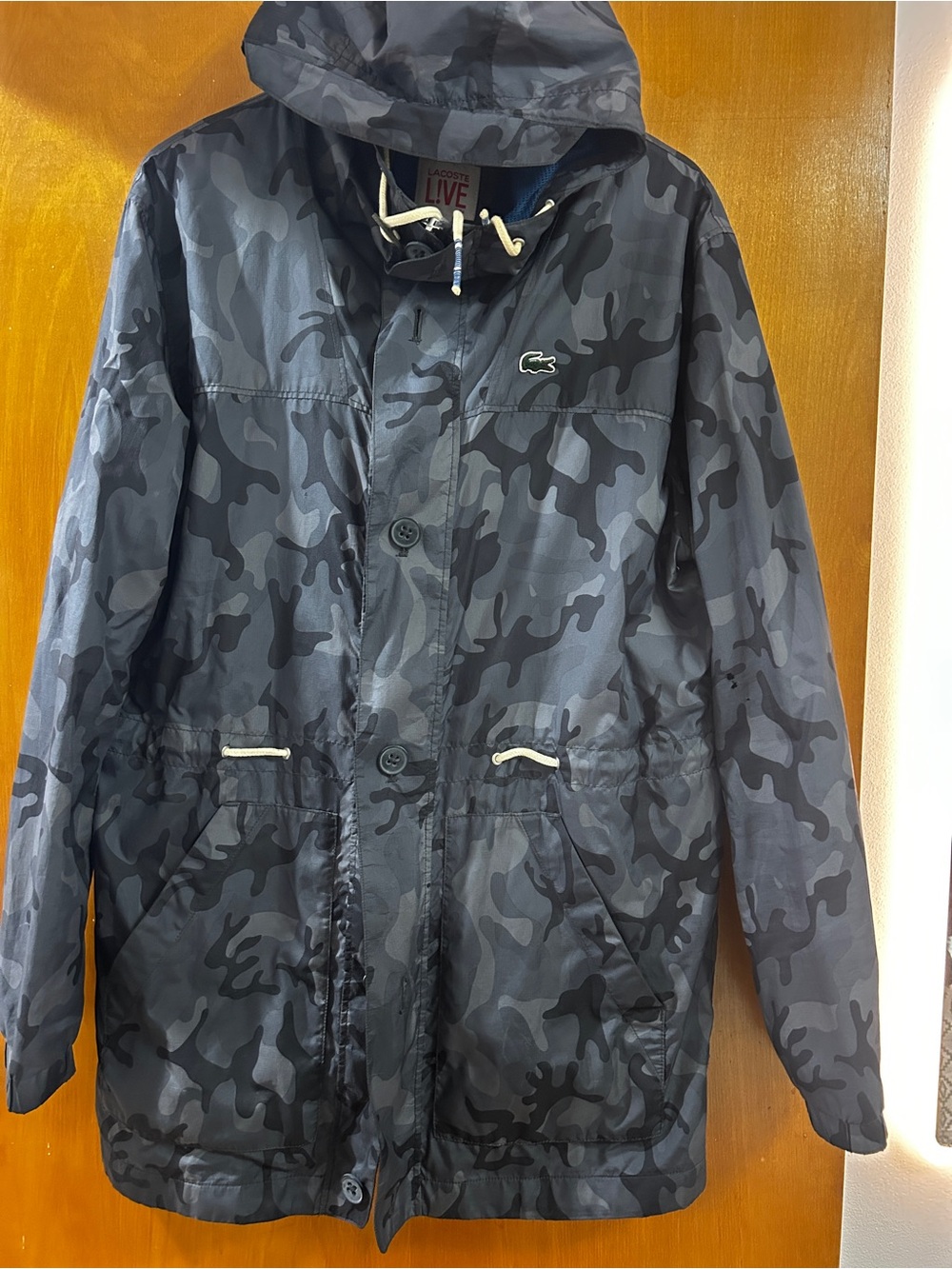 Lacoste vintage Navy Camo Hooded Jacket
